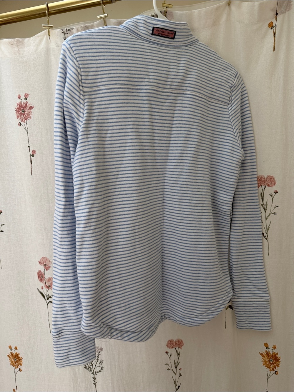 Vineyard Vines Pale Blue & White Striped Half-Zip Pullover - Picture 5 of 6
